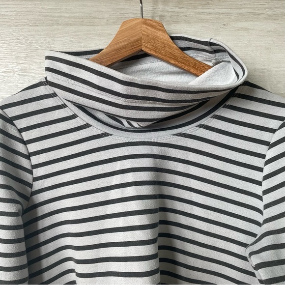 Lole Gray Long Sleeve Striped Cowl Neck Sweater - Picture 3 of 10